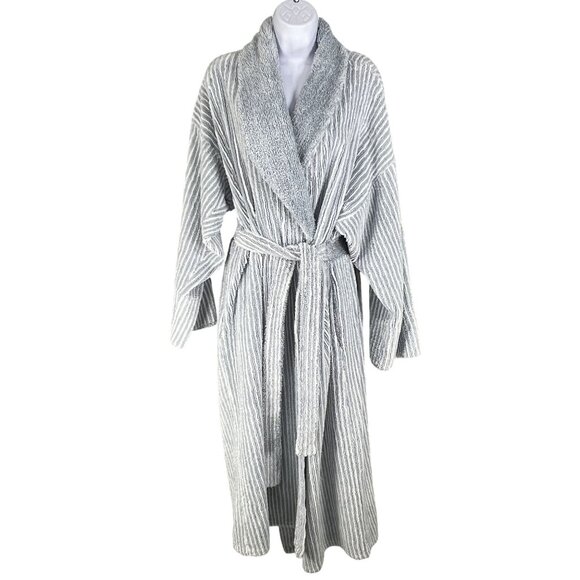 Vintage StanHerman Chenille Long Bathrobe L/XL Shawl Collar Loungewear USA Made - Picture 1 of 12